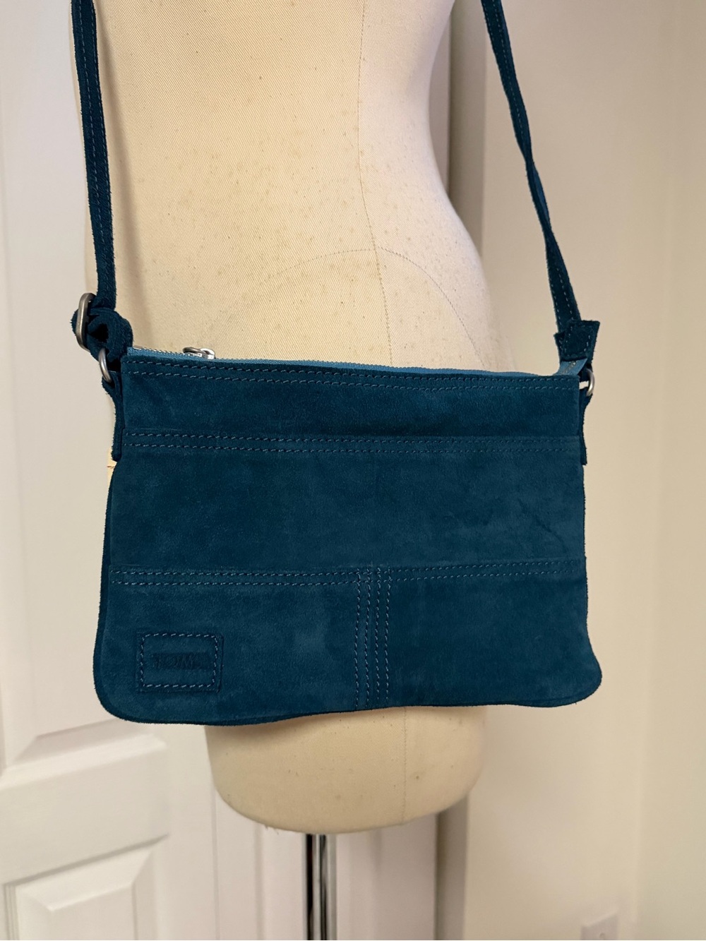 TOMS Teal Suede Crossbody Bag